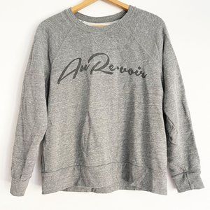 Sol Angeles Anthropologie Gray 'Au Revoir' Crew Neck Sweatshirt